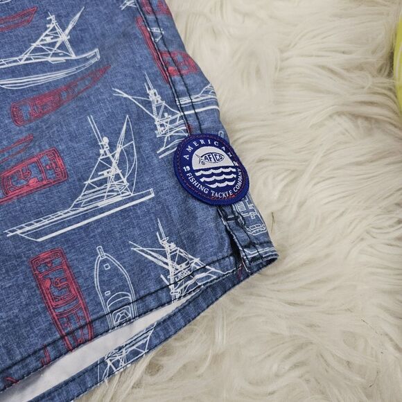 AFTCO YOUTH BOAT BAR SHORTS  Youth Size XL Blue Yaht Swim Trunks - Picture 5 of 8